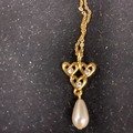 Liquidation & Wholesale Lot: 60 pcs-18" Pearl teardrop-Swarovski Rhinestone Necklace in gift b