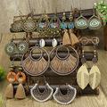 Liquidation & Wholesale Lot: 100pairs Handwoven Tassel Round Earrings Sunflower Long Earrings