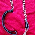 Vente: Real Leather and 2' Metal Chain Leash 