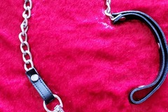 Vente: Real Leather and 2' Metal Chain Leash BDSM Gift
