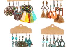 Buy Now: 30 sets/90 pairs Retro Bohemian Handmade Tassesl Earrings