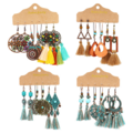 Buy Now: 30 sets/90 pairs Retro Bohemian Handmade Tassesl Earrings