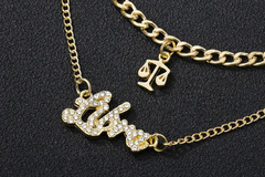 Bulk Lots: 3pc Alloy Double Layered Constellation/Zodiac Sign Necklaces