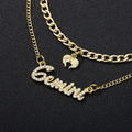 Bulk Lots: 3pc Alloy Double Layered Constellation/Zodiac Sign Necklaces