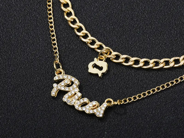 Bulk Lots: 3pc Alloy Double Layered Constellation/Zodiac Sign Necklaces