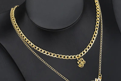 Bulk Lots: 3pc Alloy Double Layered Constellation/Zodiac Sign Necklaces
