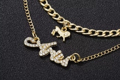 Bulk Lots: 3pc Alloy Double Layered Constellation/Zodiac Sign Necklaces