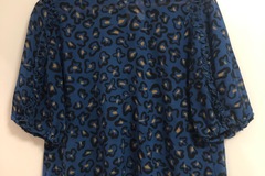 Selling: Blue leopard blouse - M