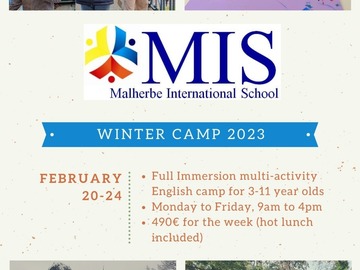 Offre: Winter Camp for 3-11 year olds, Feb 20-24th 2023