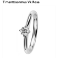 Myydään (Yksityinen): Kohinoor Rosa timanttisormus 