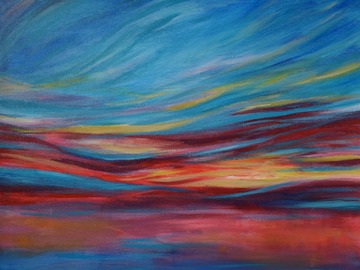 Sell Artworks: Amazing Sunset Waltz Over The Ocean