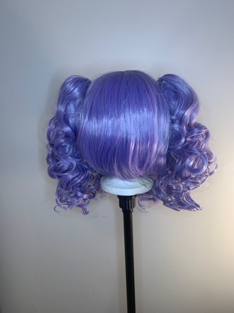 purple wig with pigtails