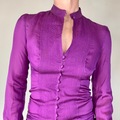 Selling: Mandarin Collar Pleated Button Down