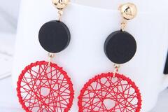 Buy Now: 100 pairs of large circle earrings woven hollow pendants