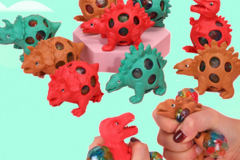 Buy Now: 30 Pcs Cartoon Dinosaur Colorful Ball Decompression Pinch Toys 
