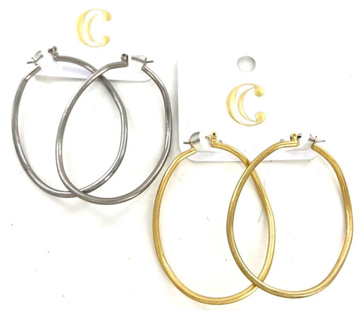 Name Brand Oval Hoop Earrings by the Dozen