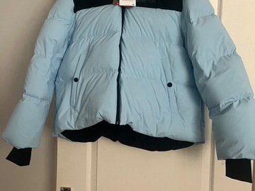 Selling Now: Zara XS powder blue coat with hat and mittens 