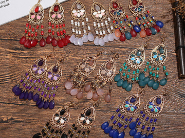 Buy Now: 50 pairs of Bohemian water drop rice bead earrings