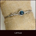 Vente au détail: Bracelet entrelacé argent et labradorite 