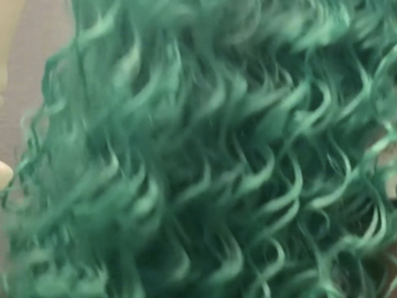 Selling with online payment: Green Curly Wig