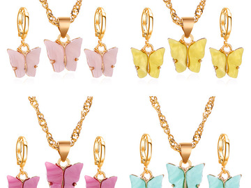 Buy Now: 35 Set Fashion Acrylic Butterfly Necklace Earring Set