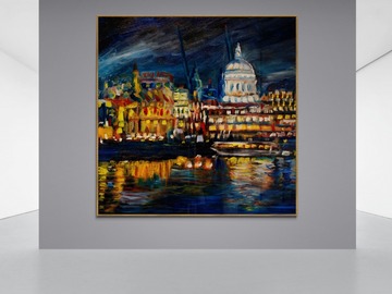 Sell Artworks: Night of St. Paul's Cathedral & Thames