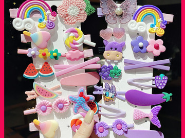 Buy Now: 100Set /1400pcs candy color fruit hairpin cartoon headdress