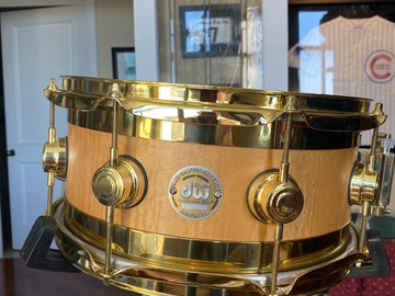 Selling with online payment: Reduced to $800 '04 DW Collector's Edge 6x13" snare Maple/Brass