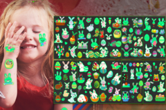 Comprar ahora: 1000pack Easter tattoo stickers Children's party luminous sticker