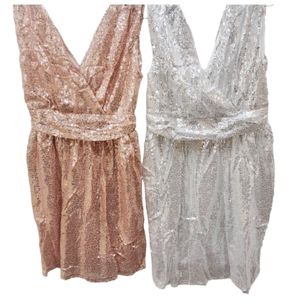 Women’s Sequin Dress Rose Gold & Silver, 50 pieces, Mixed Lot