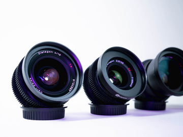 Vermieten: Cine-modded Contax Zeiss Set