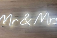 Renting out:  Mr & Mrs neon sign 