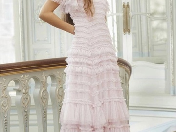 Selling: Needle & Thread Valentine Ruffle Gown- soft pink