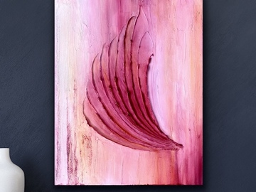 Sell Artworks: Red and pink textured painting