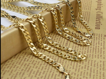 Comprar ahora: Lot of 25 18K Gold Plated Curb Chains Sizes 20-26"