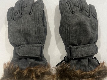 Selling Now: Ziener Childs Gloves Grey Melange Fur Cuff Size 4