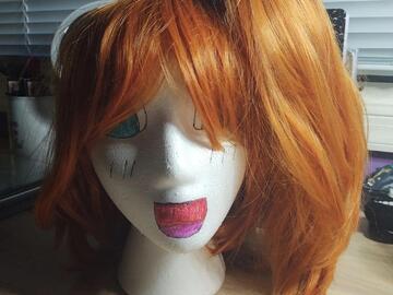Selling with online payment: Short Orange Clip on Wig