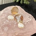 Selling: 18k Gold Plated Brass Earrings w. Freshwater Pearl