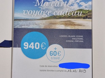 Vente: Carte cadeau Brittany Ferries (1000€)