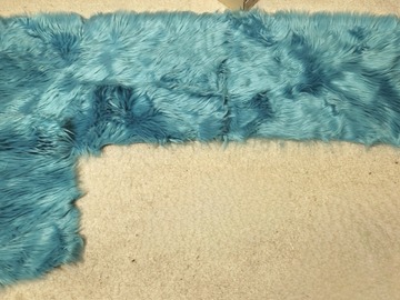 Selling with online payment: Light blue high pile faux fur (1 ft x 3ft)