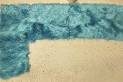 Selling with online payment: Light blue high pile faux fur (1 ft x 3ft)