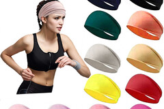 Buy Now: 100pcs Solid color sports hair band fitness running sweat band