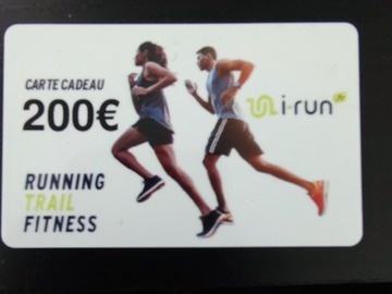 Vente: Carte cadeau I-Run (200€)