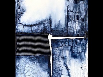 Sell Artworks: Blue grey textured painting No 1