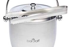 Selling: Ice Bucket with Lid and Tongs, Stainless Steel, 1.85 L