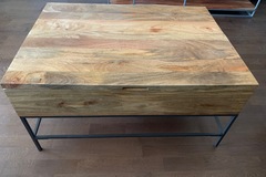 Individual Seller: West Elm Coffee Table with Pop Up Storage (Mango Wood)
