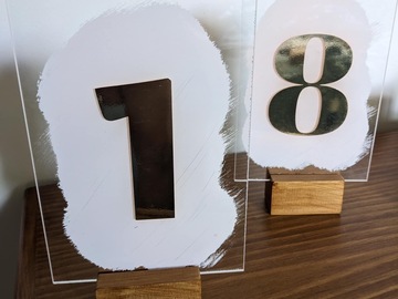 Selling: Acrylic and wood table numbers 