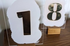 Selling: Acrylic and wood table numbers 