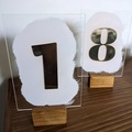 Selling: Acrylic and wood table numbers 