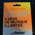 Vente: Carte Deezer 4 mois (40€)
